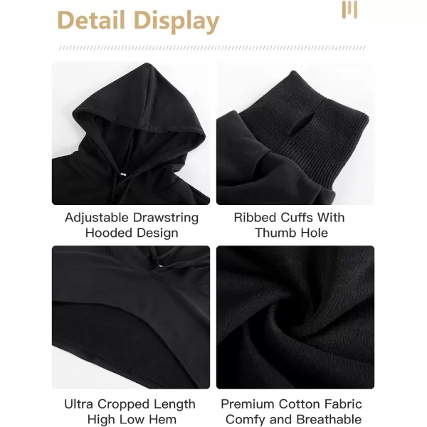Flygo Crop Top Hoodies for Women Long Sleeve Pullover Super Cropped Hoodie Sweatshirt Tops