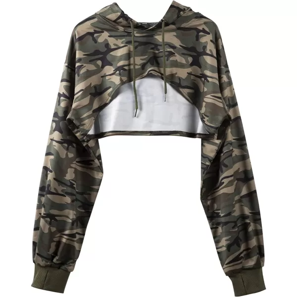 Flygo Crop Top Hoodies for Women Long Sleeve Pullover Super Cropped Hoodie Sweatshirt Tops