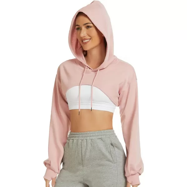Flygo Crop Top Hoodies for Women Long Sleeve Pullover Super Cropped Hoodie Sweatshirt Tops