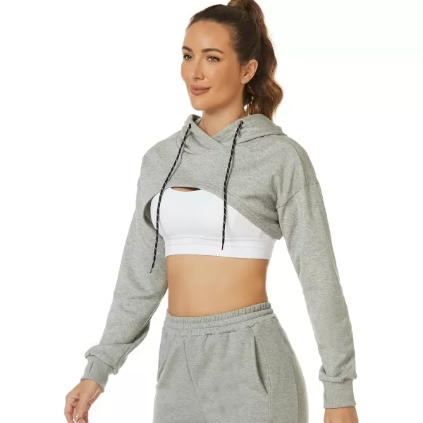 Flygo Crop Top Hoodies for Women Long Sleeve Pullover Super Cropped Hoodie Sweatshirt Tops