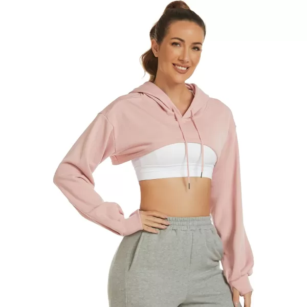 Flygo Crop Top Hoodies for Women Long Sleeve Pullover Super Cropped Hoodie Sweatshirt Tops