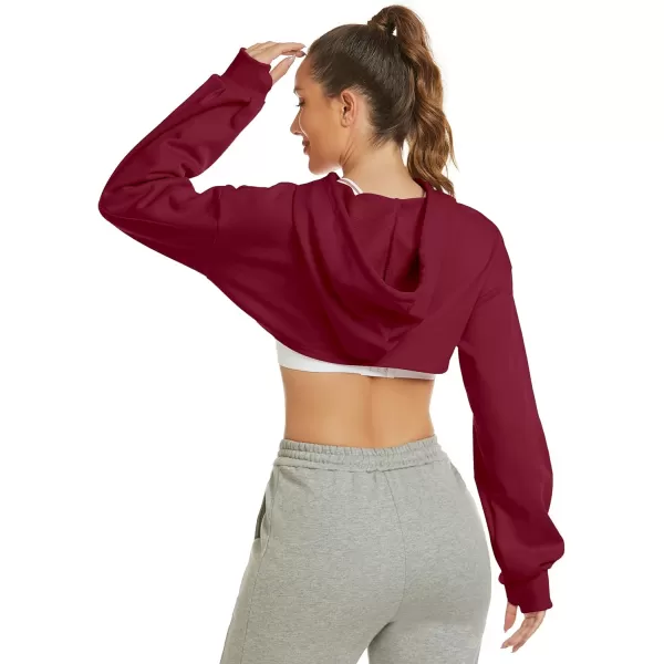 Flygo Crop Top Hoodies for Women Long Sleeve Pullover Super Cropped Hoodie Sweatshirt Tops