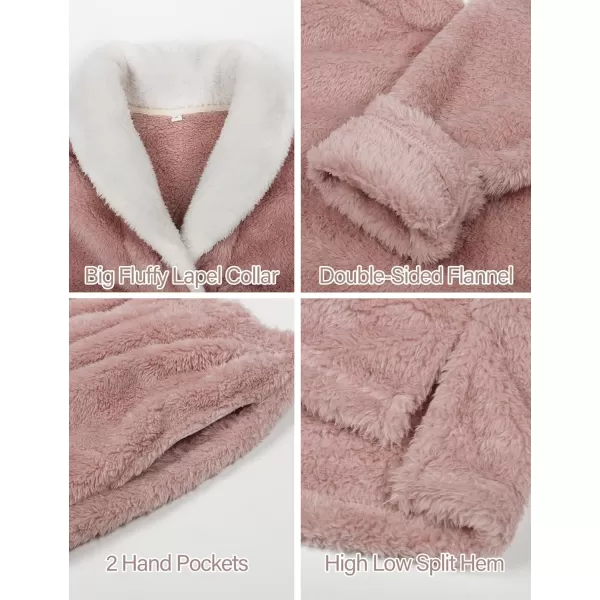 Flygo Fuzzy Fleece Pajamas Sets for Women Flannel Sleepwear Plush Pajama Lounge Pants Set