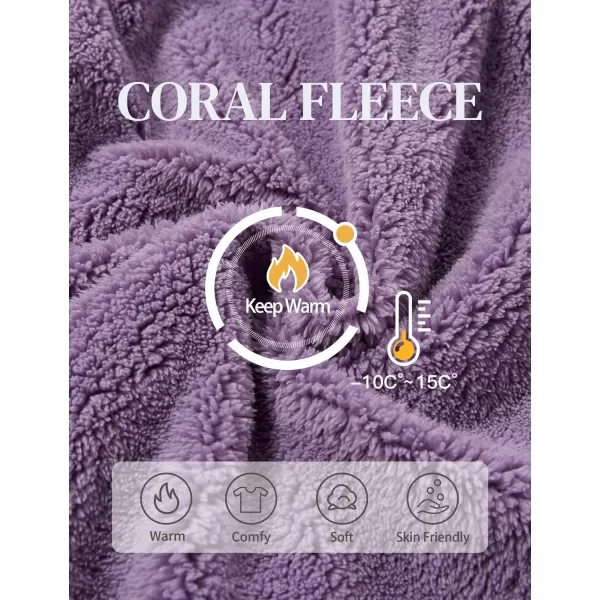 Flygo Fuzzy Fleece Pajamas Sets for Women Flannel Sleepwear Plush Pajama Lounge Pants Set