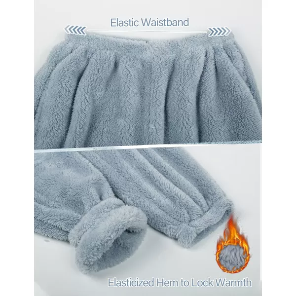 Flygo Fuzzy Fleece Pajamas Sets for Women Flannel Sleepwear Plush Pajama Lounge Pants Set