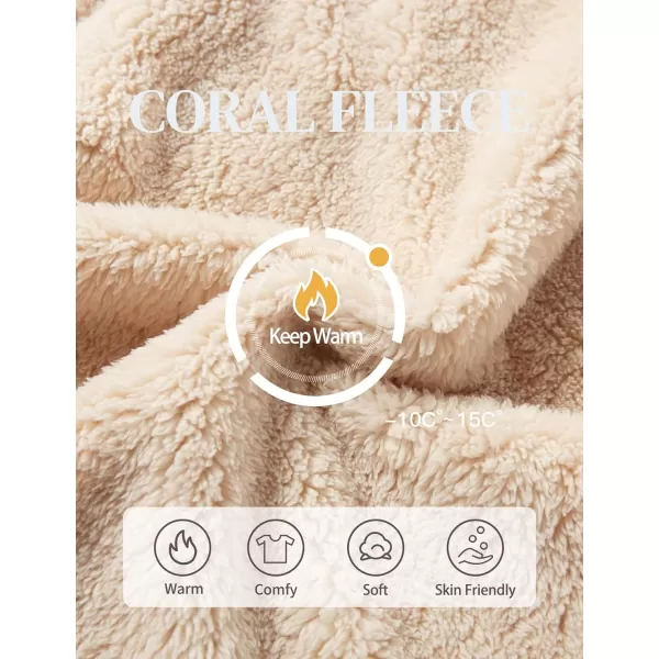 Flygo Fuzzy Fleece Pajamas Sets for Women Flannel Sleepwear Plush Pajama Lounge Pants Set