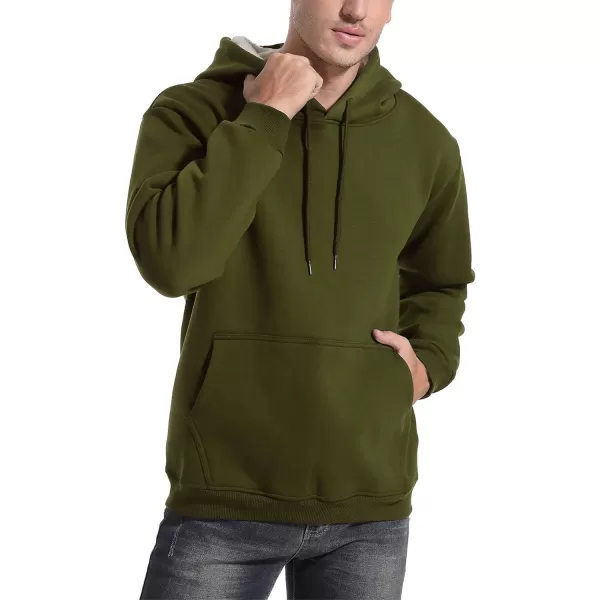 Flygo Men's Casual Fleece Sherpa Lined Hoodie Winter Warm Pullover Hooded Sweatshirt