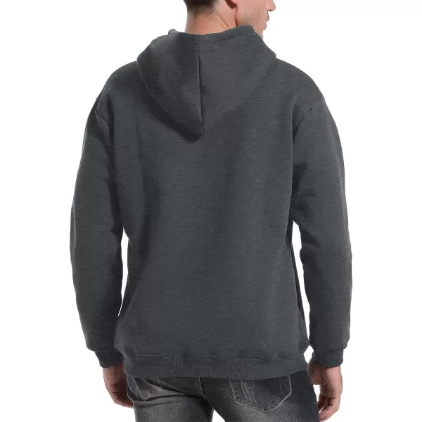 Flygo Men's Casual Fleece Sherpa Lined Hoodie Winter Warm Pullover Hooded Sweatshirt
