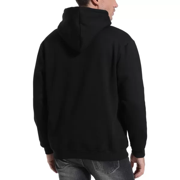 Flygo Men's Casual Fleece Sherpa Lined Hoodie Winter Warm Pullover Hooded Sweatshirt