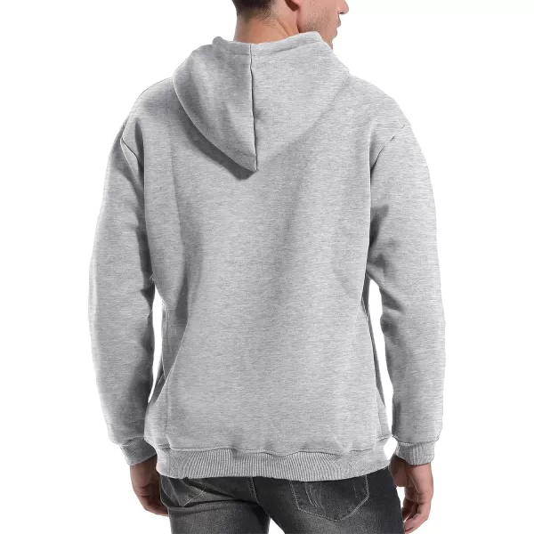 Flygo Men's Casual Fleece Sherpa Lined Hoodie Winter Warm Pullover Hooded Sweatshirt