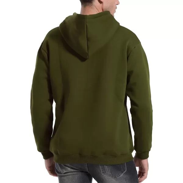 Flygo Men's Casual Fleece Sherpa Lined Hoodie Winter Warm Pullover Hooded Sweatshirt