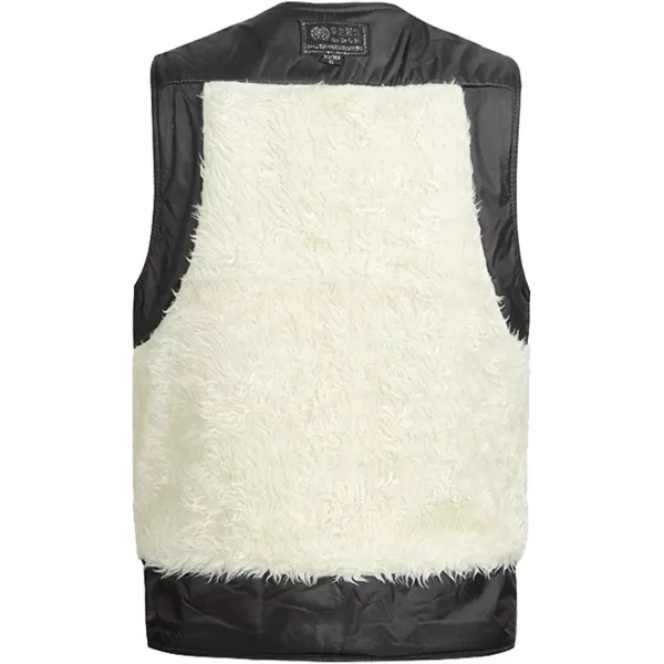 Flygo Men's Casual Warm Fleece Lined Multi Pockets Outdoor Work Fishing Travels Vest