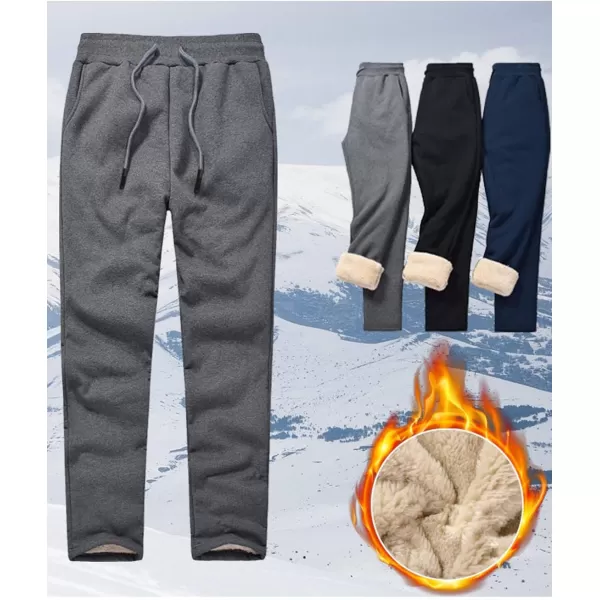 Flygo Men's Fleece Elastic Waist Sweatpants Joggers Active Sport Running Workout Pants