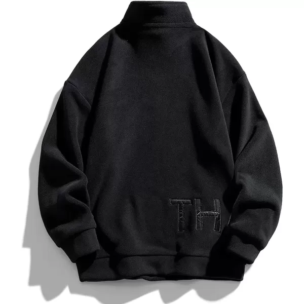 Flygo Mens Fleece Sweatshirt Sherpa Lined Oversized Half Zip Pullover Sweatshirts Tops