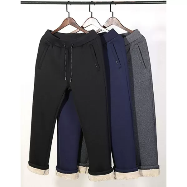 Flygo Mens Juniors Fleece Lined Winter Warm Jogger Pants Active Running Sweatpants
