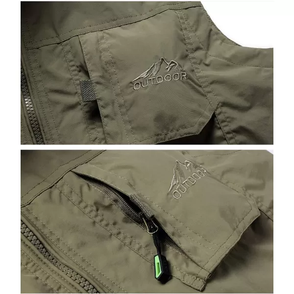 Flygo Men's Lightweight Outdoor Travel Work Fishing Vest With Multi-Pockets