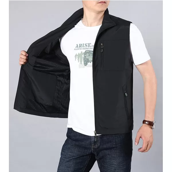 Flygo Men's Lightweight Outdoor Travel Work Fishing Vest With Multi-Pockets