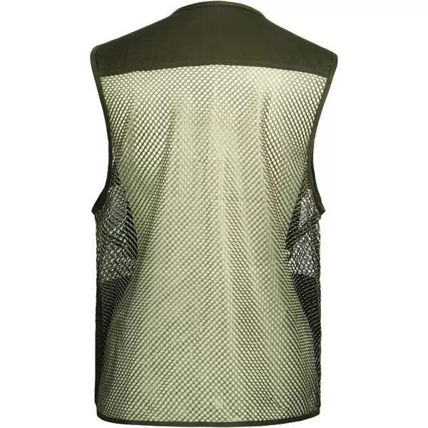 Flygo Mens Mesh Quick Dry Outdoor Work Fishing Travel Photo Vest with Multi Pockets