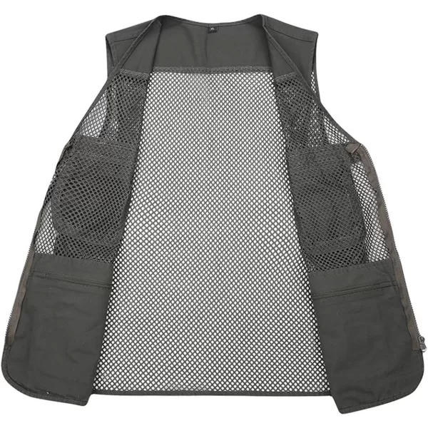Flygo Mens Mesh Quick Dry Outdoor Work Fishing Travel Photo Vest with Multi Pockets