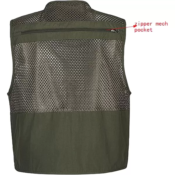 Flygo Mens Mesh Quick Dry Outdoor Work Fishing Travel Photo Vest with Multi Pockets