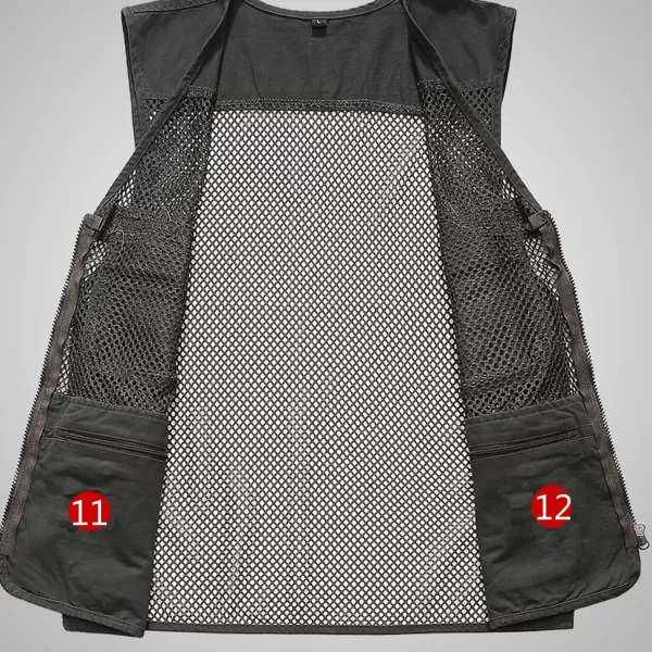 Flygo Mens Mesh Quick Dry Outdoor Work Fishing Travel Photo Vest with Multi Pockets