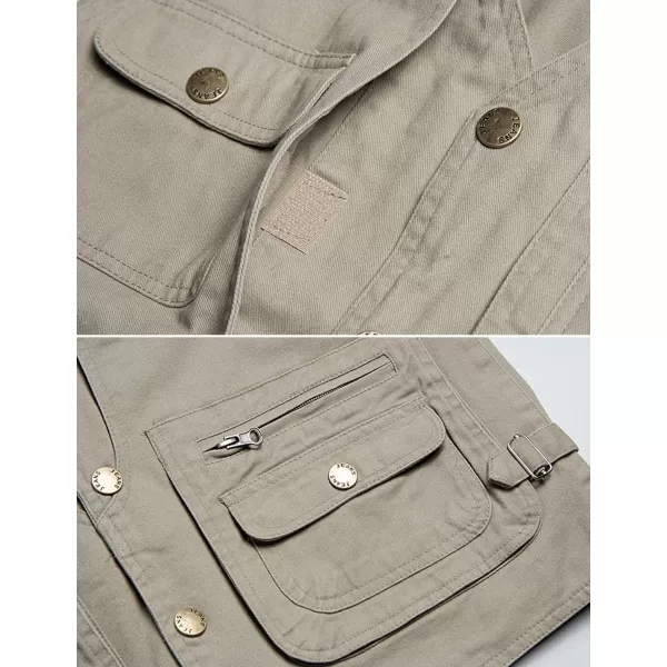 Flygo Men's Multi-Pockets Cotton Lightweight Safari Fishing Photo Outdoor Work Utility Vest