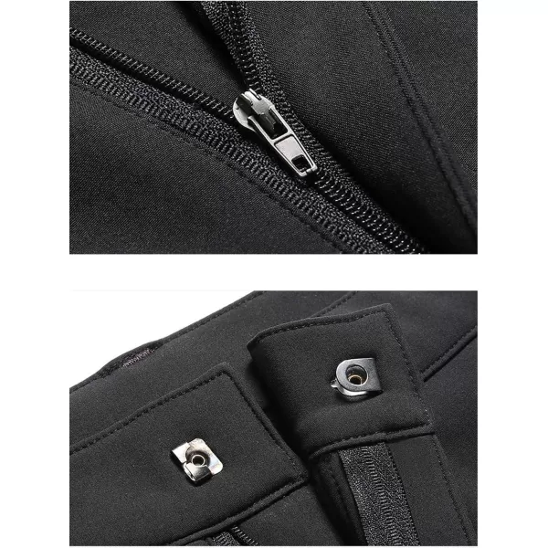 Flygo Mens Outdoor Windproof Waterproof Softshell Fleece Lined Cargo Snow Hiking Pants