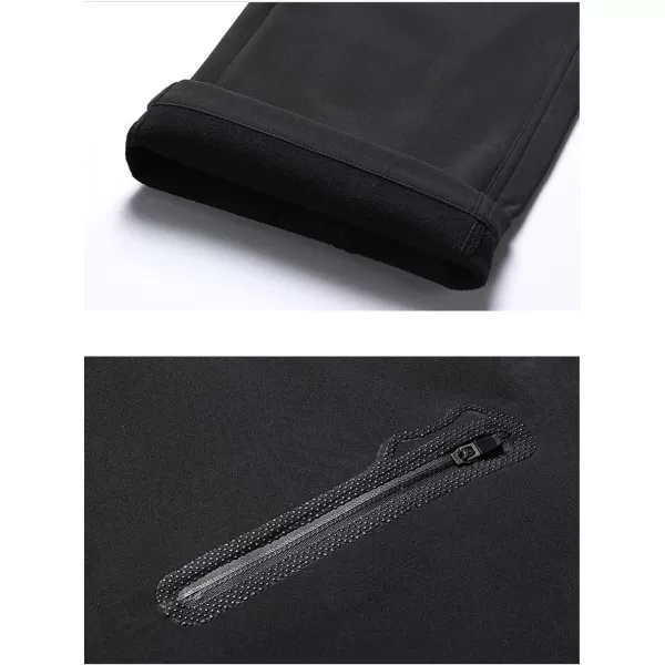 Flygo Mens Outdoor Windproof Waterproof Softshell Fleece Lined Cargo Snow Hiking Pants