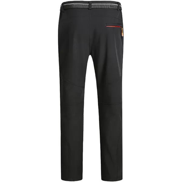 Flygo Mens Outdoor Windproof Waterproof Softshell Fleece Lined Cargo Snow Hiking Pants