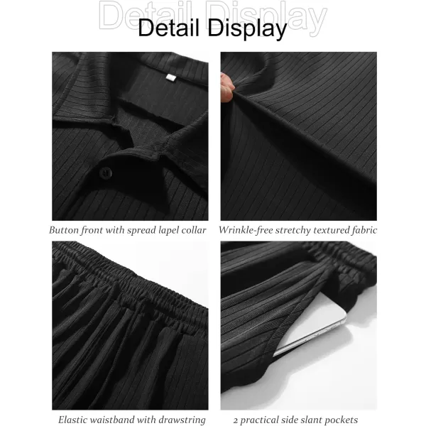 Flygo Mens Summer Beach Outfits Casual Button Down Shirt and Shorts Sets 2 Piece Vacation Outfits