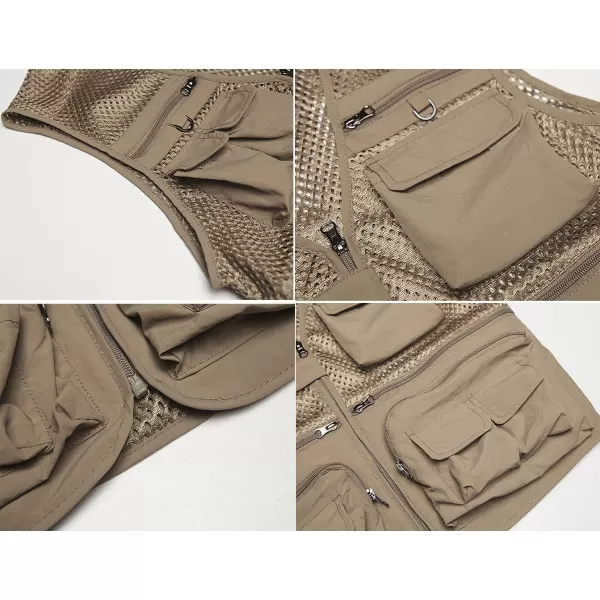 Flygo Men's Summer Mesh Fishing Vest Outdoor Photography Journalist Travel Vest with Pockets