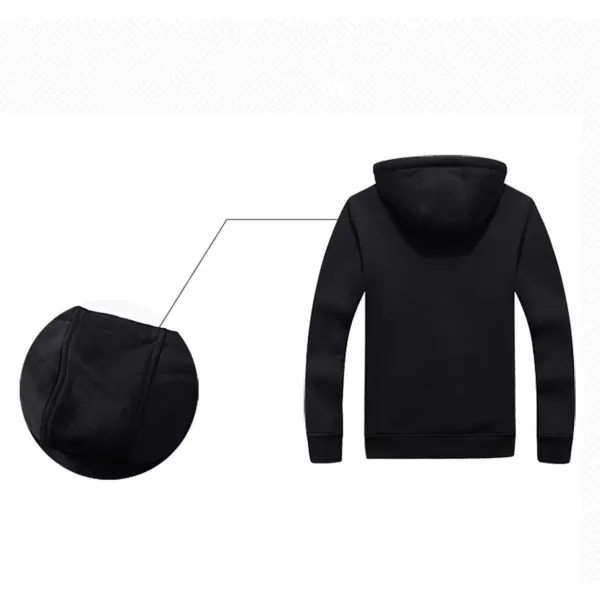 Flygo Men's Thick Faux Fleece Lined Full Zip Up Hooded Sweatshirt with Kanga Pockets