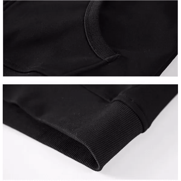 Flygo Men's Thick Faux Fleece Lined Full Zip Up Hooded Sweatshirt with Kanga Pockets