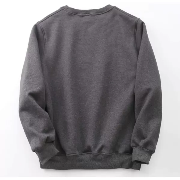 Flygo Men's Warm Crewneck Fleece Sweatshirt Sherpa Lined Pullover Tops