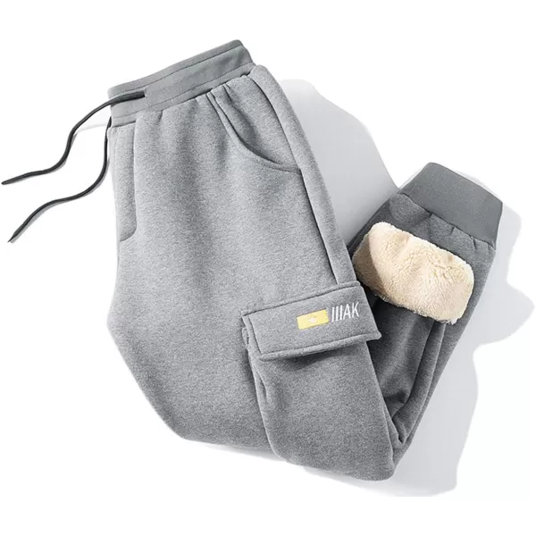 Flygo Men's Winter Casual Fleece Sherpa Lined Athletic Jogger Elastic Drawstring Thicken Sweatpants