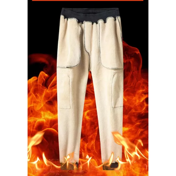 Flygo Men's Winter Casual Fleece Sherpa Lined Athletic Jogger Elastic Drawstring Thicken Sweatpants