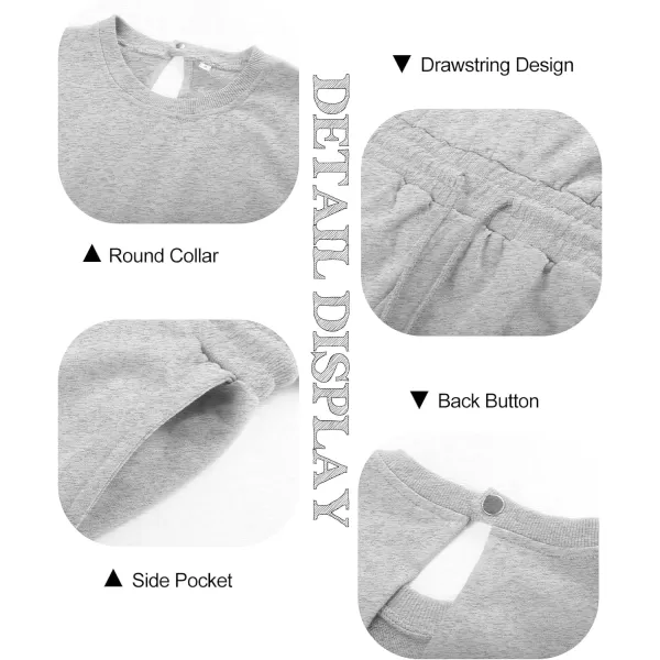Flygo Womens Casual Jumpsuit Crewneck Cap Sleeve Long Wide Leg Pants One Piece Outfits Drawstring Romper with Pockets