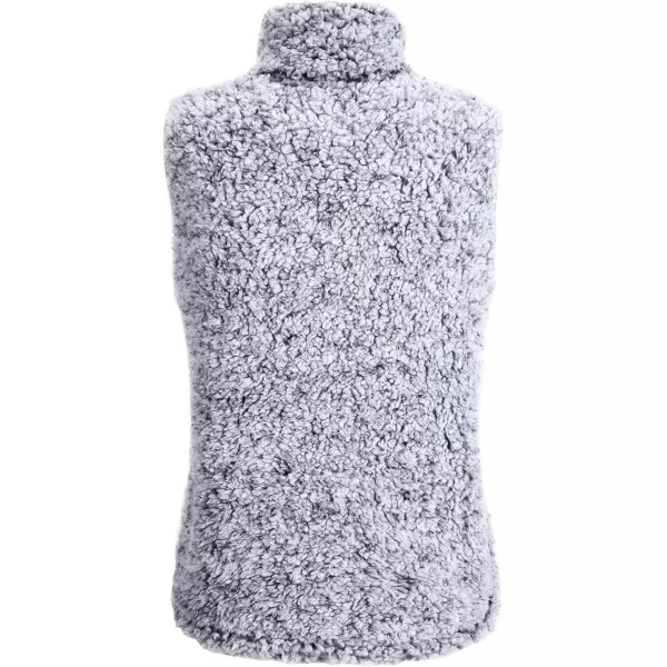 Flygo Women's Casual Zip Up Sherpa Fleece Fuzzy Sleeveless Vest Jacket
