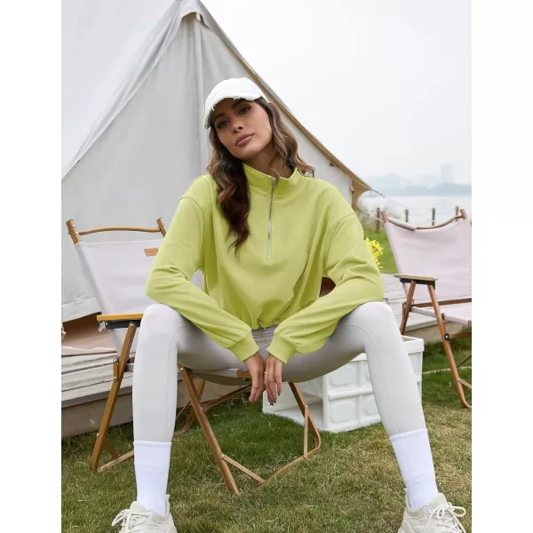 Flygo Womens Half Zip Hoodies Cropped Pullover Sweatshirt Fleece Lined Sweater Tops with Pocket Thumb Hole
