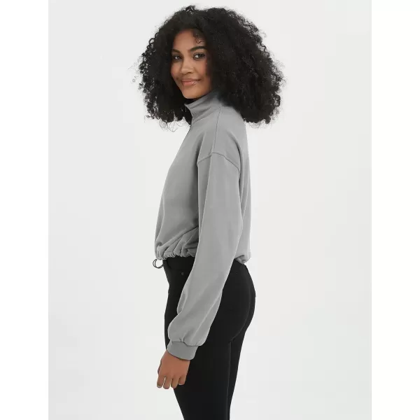 Flygo Womens Half Zip Hoodies Cropped Pullover Sweatshirt Fleece Lined Sweater Tops with Pocket Thumb Hole
