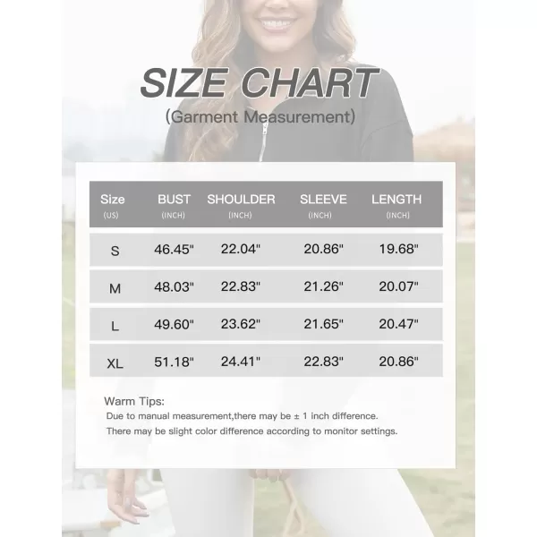 Flygo Womens Half Zip Hoodies Cropped Pullover Sweatshirt Fleece Lined Sweater Tops with Pocket Thumb Hole