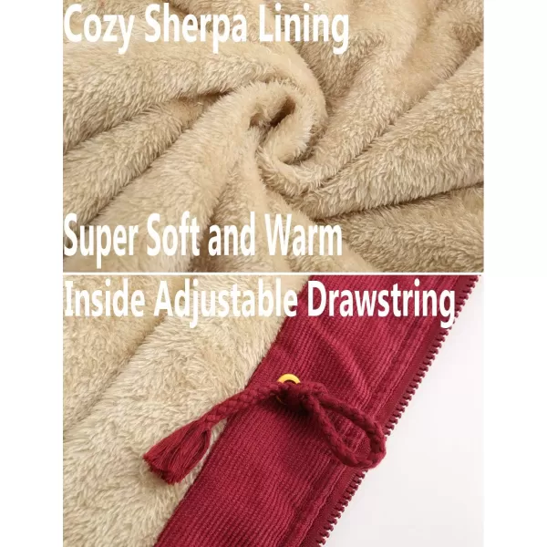 Flygo Women's Hooded Warm Winter Coats Parkas with Faux Fur Lined Outerwear Corduroy Jacket
