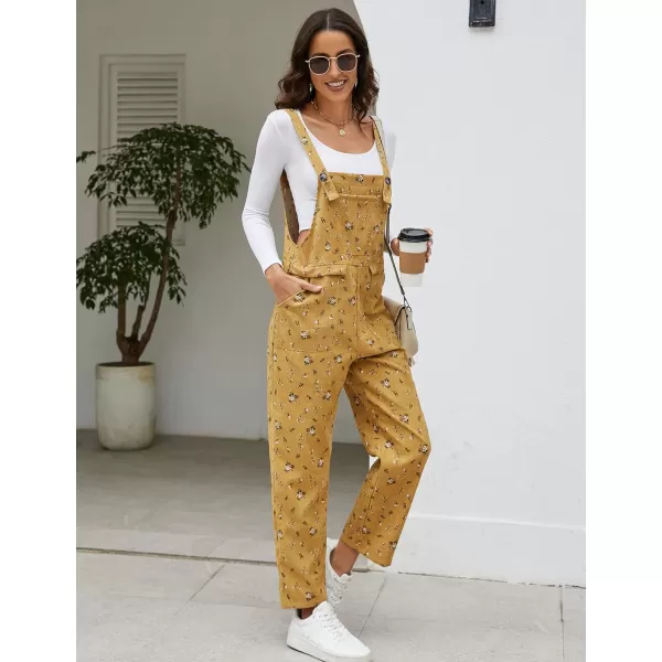Flygo Womens Overalls Cotton Linen Overalls for Women Loose Fit Harem Wide Leg Jumpsuit with Pockets
