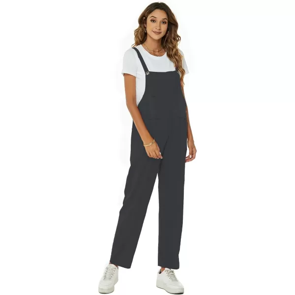 Flygo Womens Overalls Cotton Linen Overalls for Women Loose Fit Harem Wide Leg Jumpsuit with Pockets