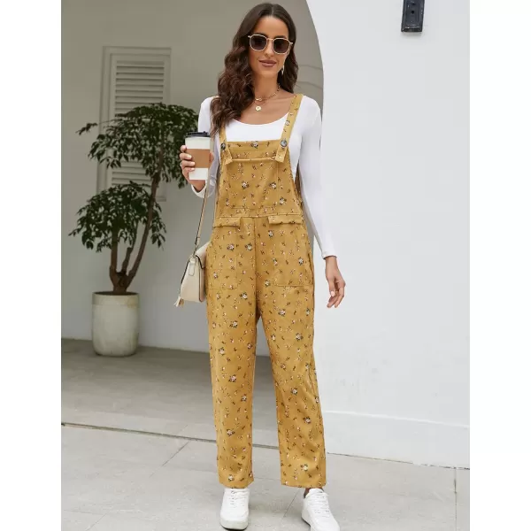 Flygo Womens Overalls Cotton Linen Overalls for Women Loose Fit Harem Wide Leg Jumpsuit with Pockets