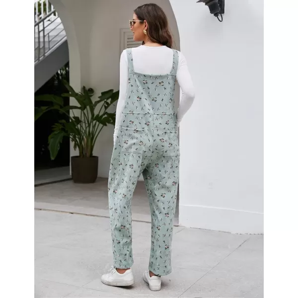 Flygo Womens Overalls Cotton Linen Overalls for Women Loose Fit Harem Wide Leg Jumpsuit with Pockets