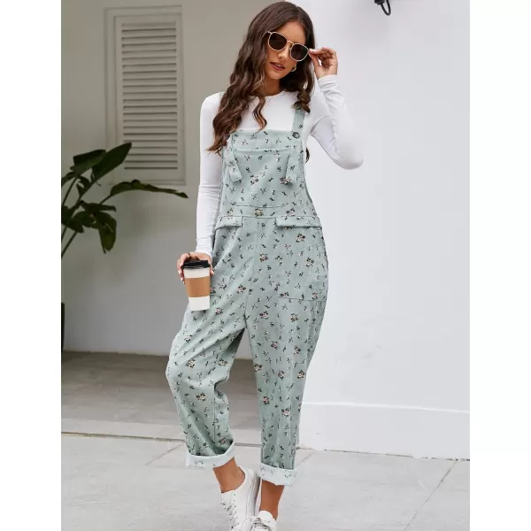 Flygo Womens Overalls Cotton Linen Overalls for Women Loose Fit Harem Wide Leg Jumpsuit with Pockets