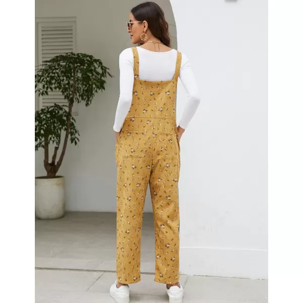 Flygo Womens Overalls Cotton Linen Overalls for Women Loose Fit Harem Wide Leg Jumpsuit with Pockets