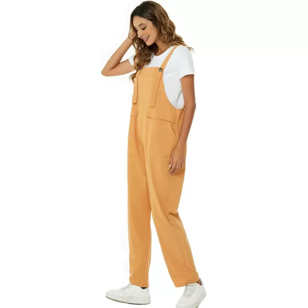 Flygo Womens Overalls Cotton Linen Overalls for Women Loose Fit Harem Wide Leg Jumpsuit with Pockets