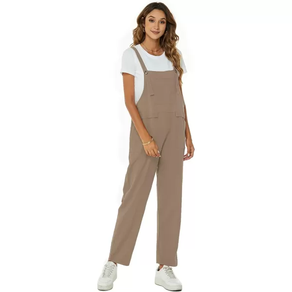 Flygo Womens Overalls Cotton Linen Overalls for Women Loose Fit Harem Wide Leg Jumpsuit with Pockets
